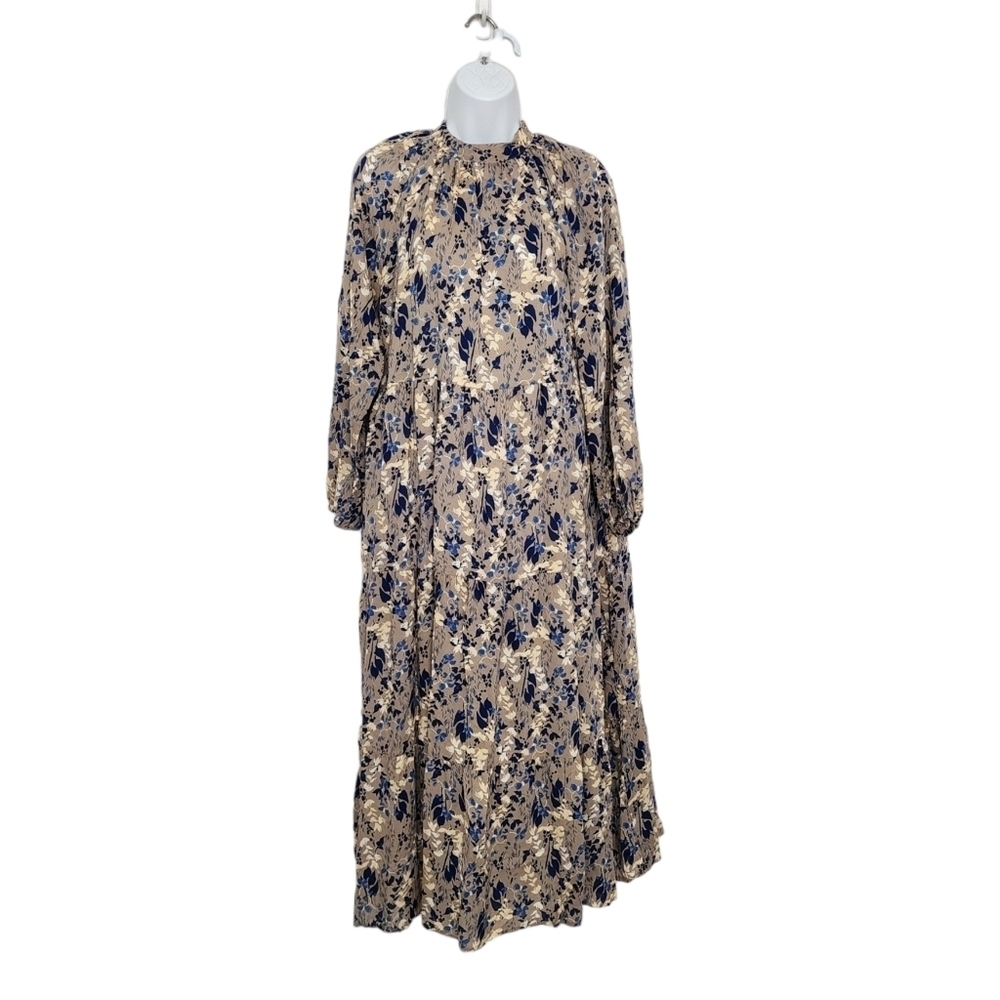 A New Day Tiered Floral High-Neck Lightweight Maxi Dress OVERSIZED Size Small. - Picture 2 of 11